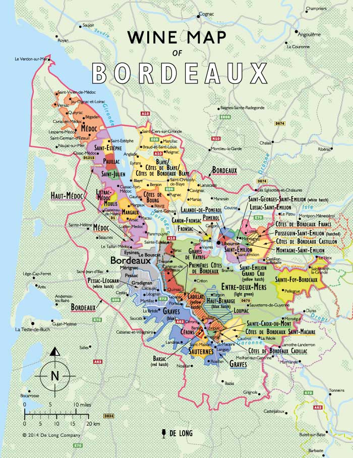 Bordeaux Wine Map