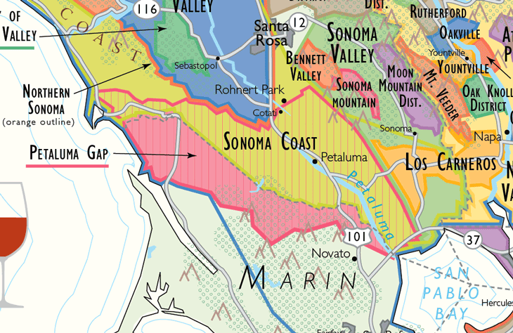 Petaluma Gap Wine Map