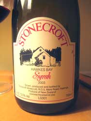 Stonecroft Syrah 2003