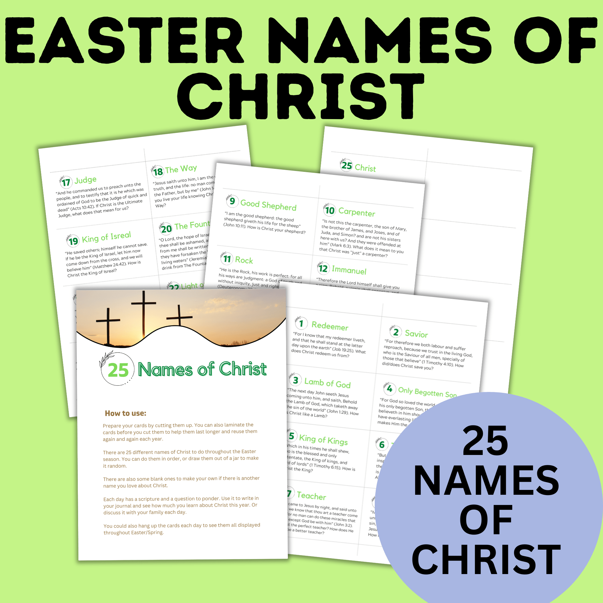 Easter Names of Christ Advent Calendar Names of Christ Easter Acti