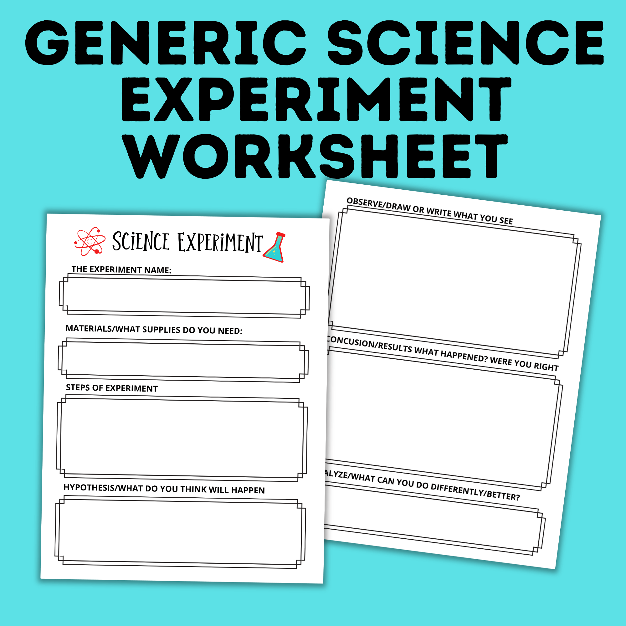 Science Worksheet Science Experiment Worksheet Stem Activity Sci