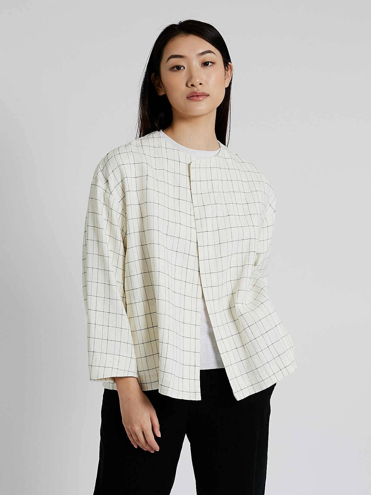 Arts & Science - No Collar Boxy Jacket 2 In Off White – Mouki Mou