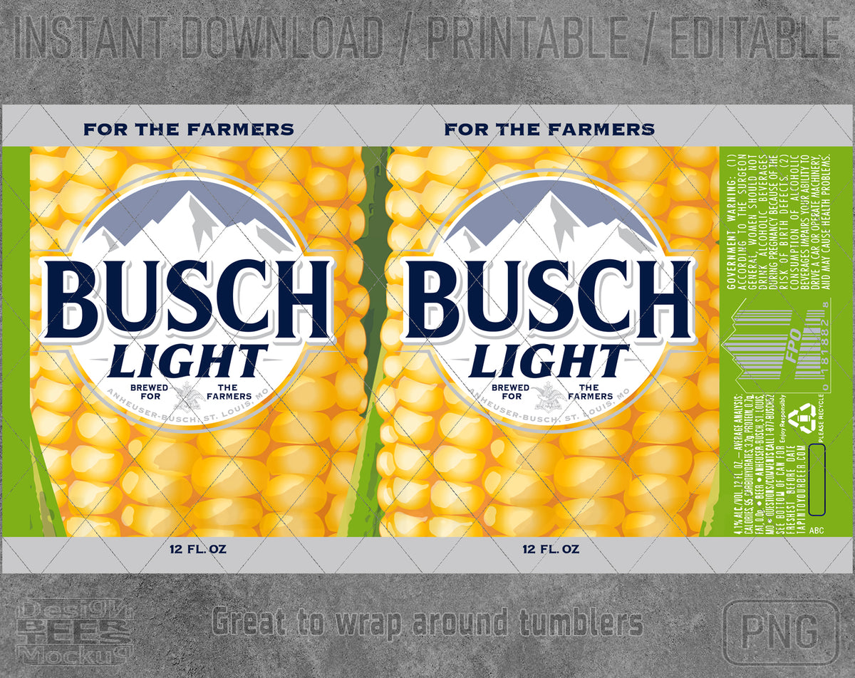 Busch Light Latte Beer Inspired Unofficial Logo Can Wrap Tumblers PNG