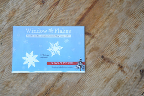24 Pack of 2 Inch Window Cling Snowflakes