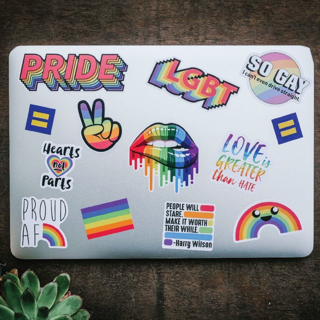 LGBTQ Pride Laptop Stickers Flakes