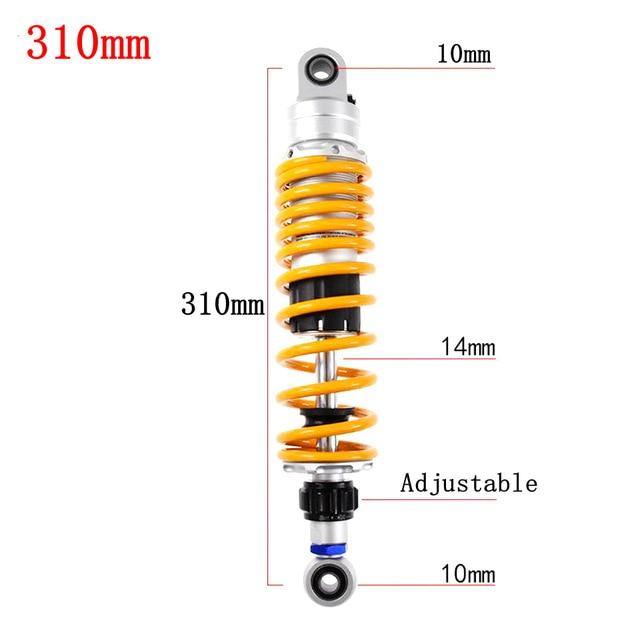 XXG Universal 380mm 7mm Spring Motorcycle Nitrogen Shock Absorber Suspension Fit for Yamaha Fit for Suzuki All Black Silver Motorcycle Shock Absorber Motorcycle Shock Absorber Color : Black 