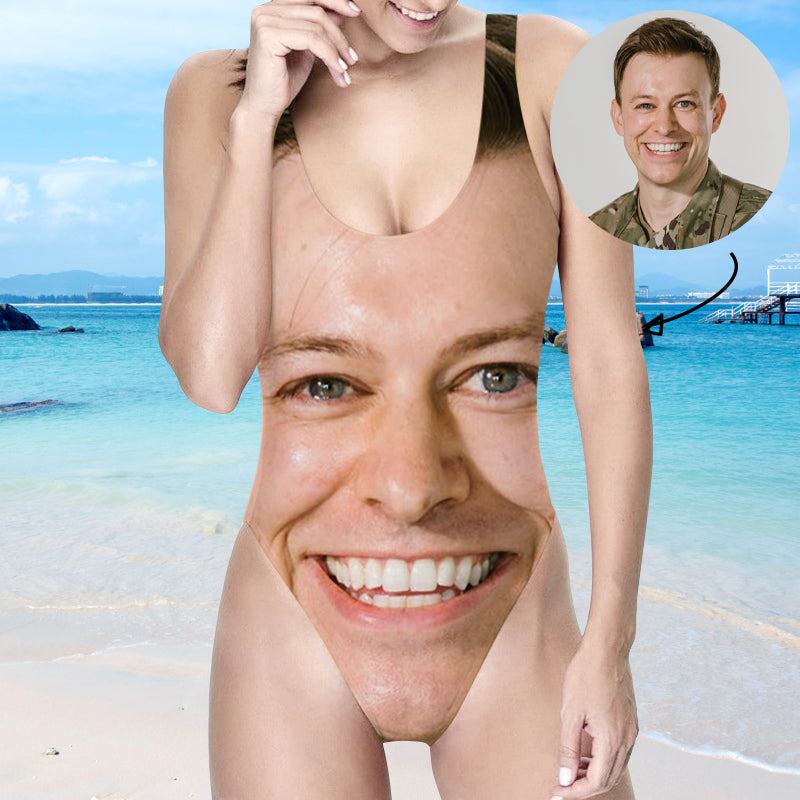 bathing suit with husbands face