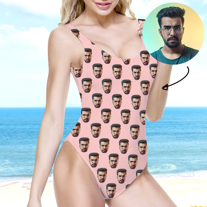 Custom Bathing Suit with Face Custom Swimsuit with Husbands Face