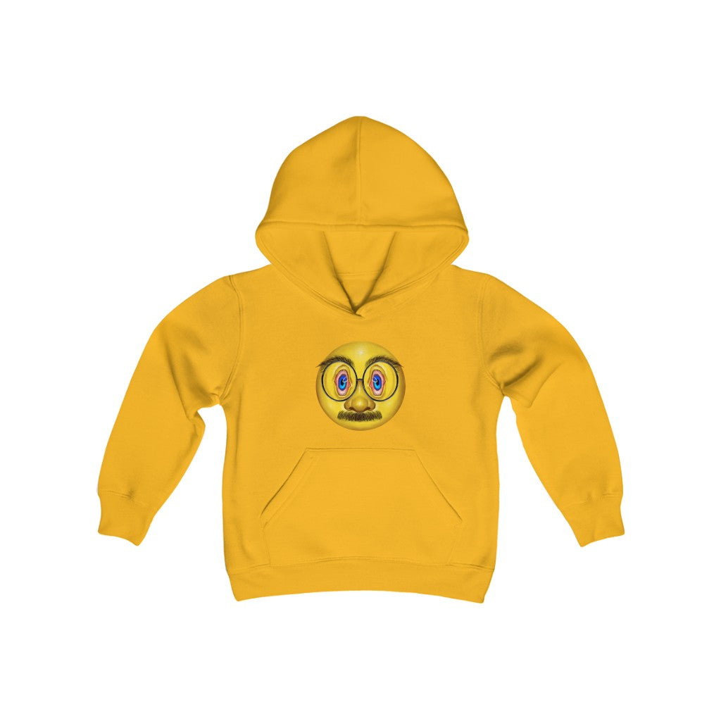 🥸 Mustache Glasses Emoji Youth Heavy Blend Hooded Sweatshirt