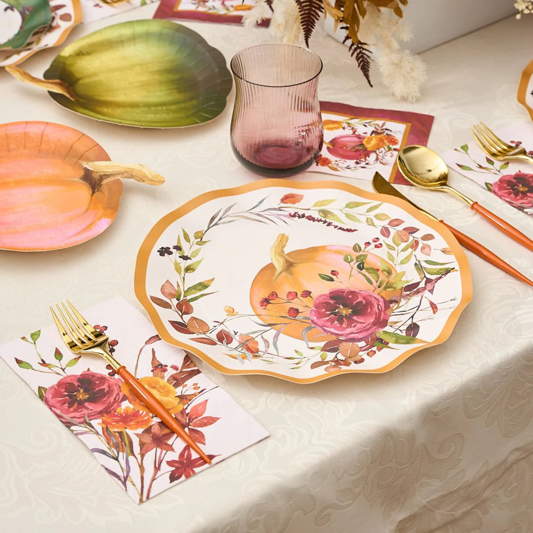 Harvest Bouquet Pumpkin Small Plate (8 pk)
