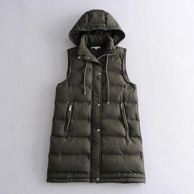 women's winter vest with hood