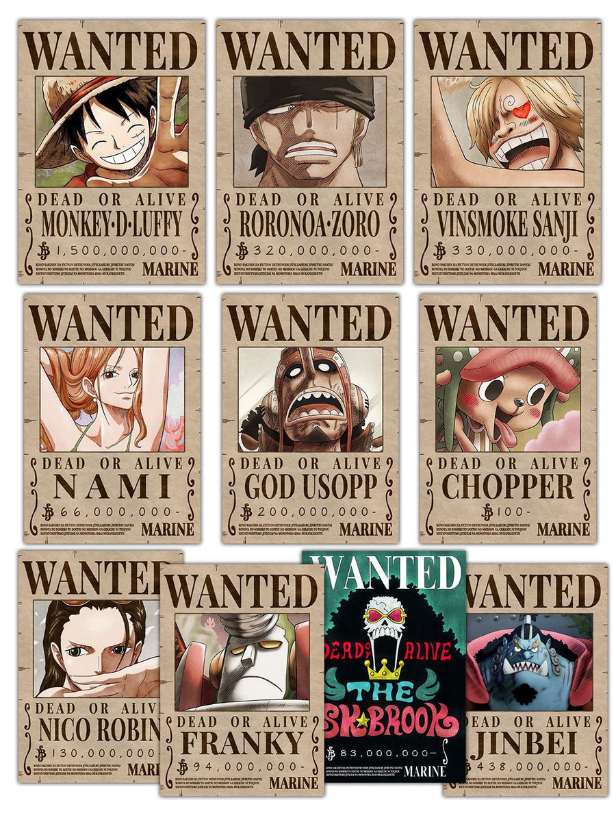 One Piece Straw Hat Wanted Posters One Piece Store