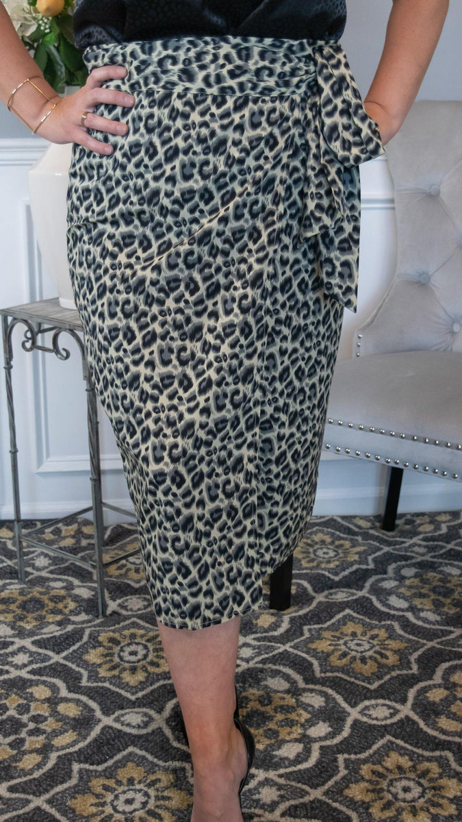 leopard wrap skirt