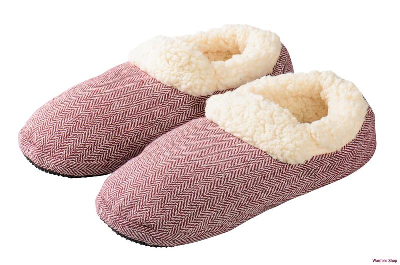 winter Teken Koppeling Warmies Slippies comfort maat 37-41 rood