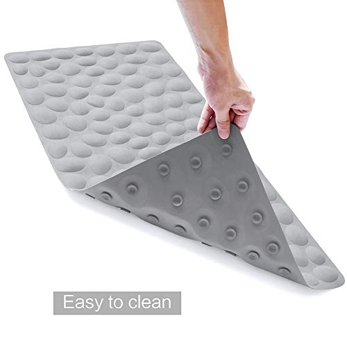 OTHWAY Non slip Bath Mat Bathtub Mat with Strong Suction Cups,Soft Baby Bath Mat for Bathroom Tub Shower PVC Childrens Bathtub Mat with Drainage Hole Durable and Machine Washable Shower Mat Blue