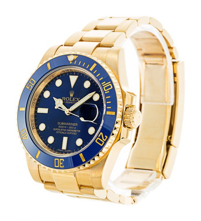 gold submariner blue dial