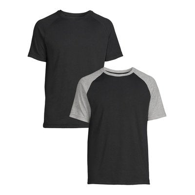 George Men's and Big Men's Short Sleeve Raglan T-Shirt, 2-Pack