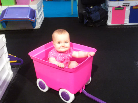 Our daughter, Lennox, at 9 months at the 2014 National Stationery Show