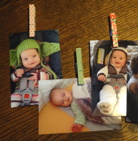 washi clothes pin photo wall