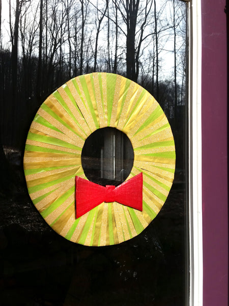washi tape wreath for door