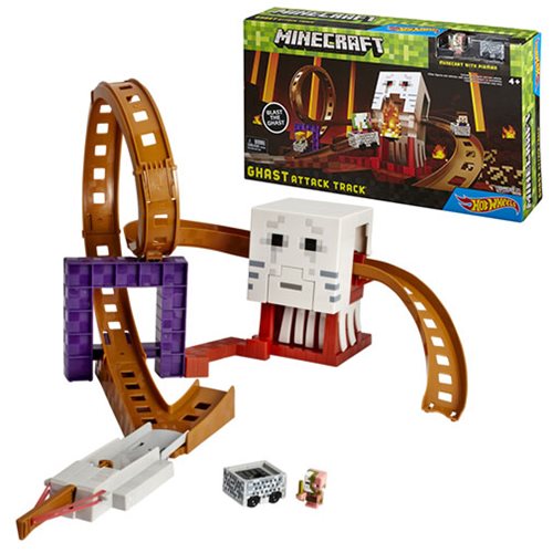 hot wheels minecraft ghast attack track set