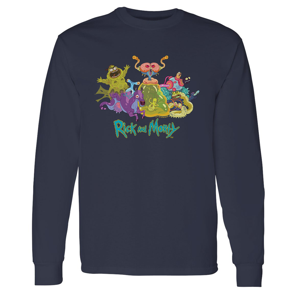 Rick And Morty Monster Montage Adult Long Sleeve T Shirt Warner Bros