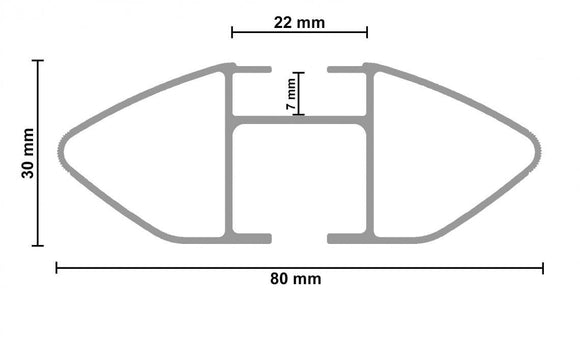 G3 Airflow silver aluminium aero Roof Bars for Seat Altea 2004-2015 With Solid Rails