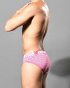 Andrew Christian | Ultra Pink Stripe Brief w/ ALMOST NAKED by Andrew Christian from JOCKBOX