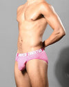 Andrew Christian | Ultra Pink Stripe Brief w/ ALMOST NAKED by Andrew Christian from JOCKBOX