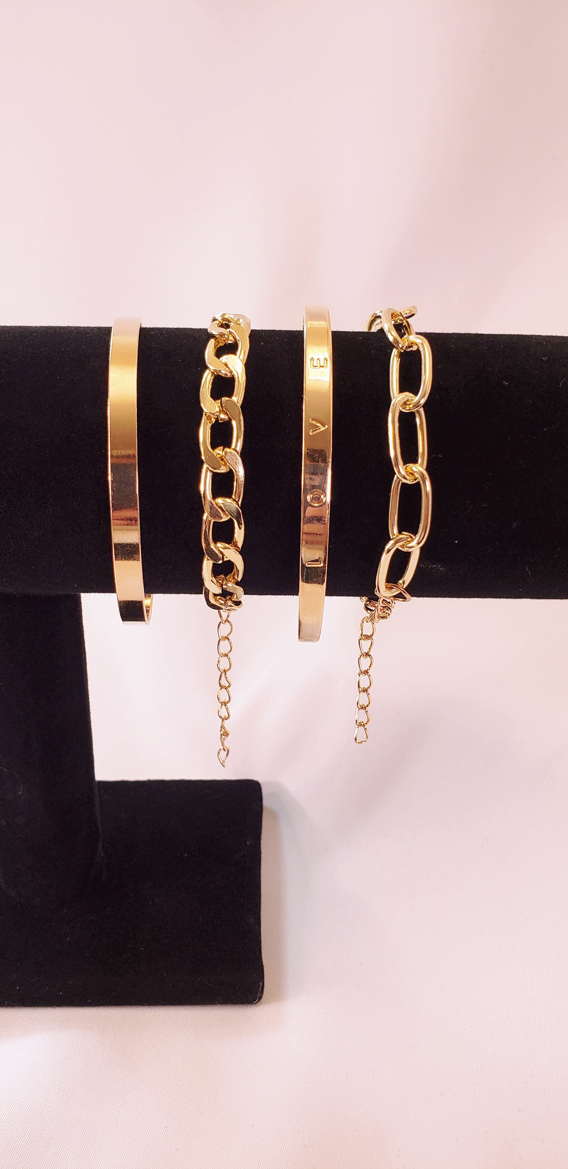 4pcs Letter and Chain Bracelets – See Me Now Boutique,LLC