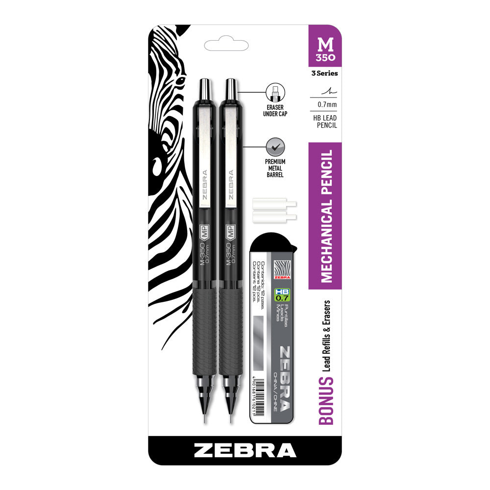 L 4 Refills Mechanical Pencil Zebra Clip-on Multi 4+1 0.7mm Ball Point Pen