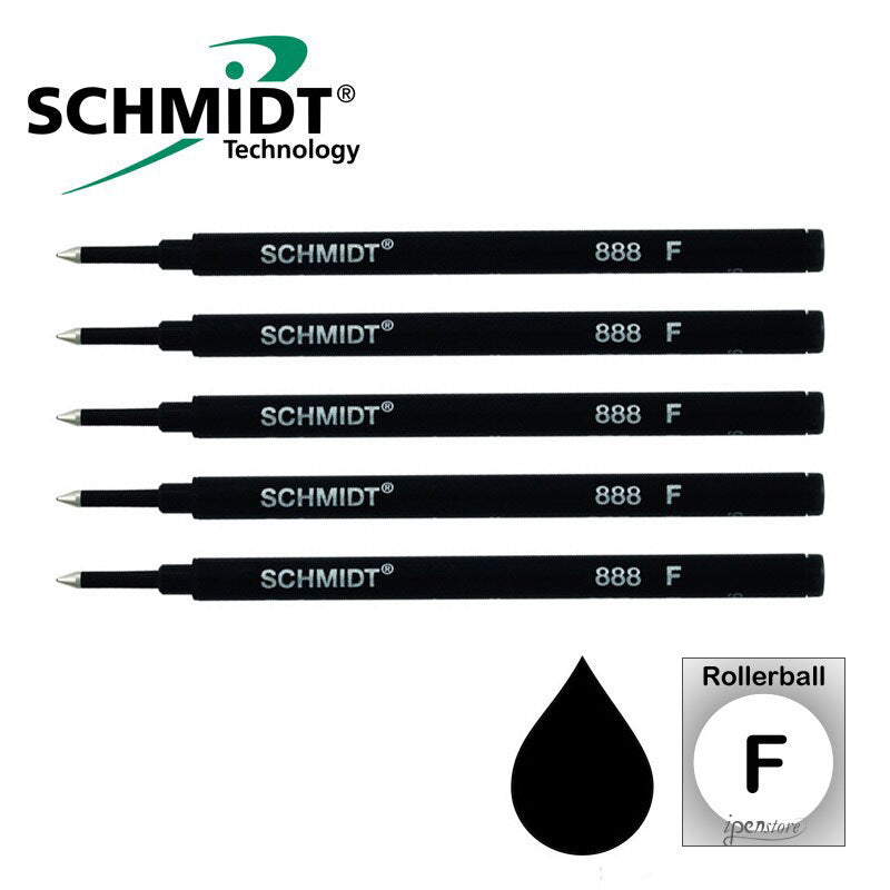2x Black SCHMIDT MINE 888 B Safety Ceramic Roller/ Rollerball Pen Refill Broad 
