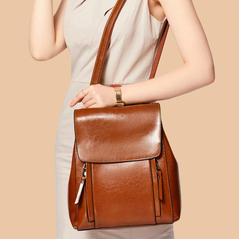 Matte Genuine Leather Backpack - Eccentric You