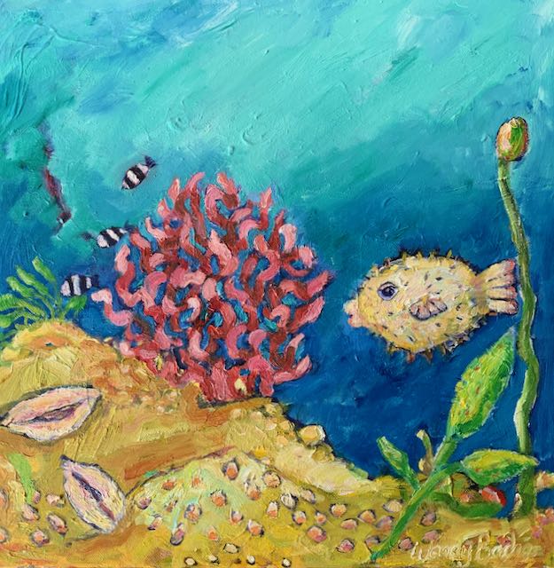 puffer fish painting