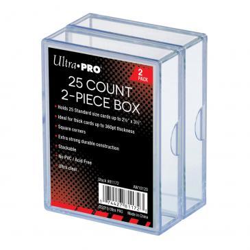 Ultra Pro 2 Pack 25 Count Clear Card Storage Box Standard Card Size 
