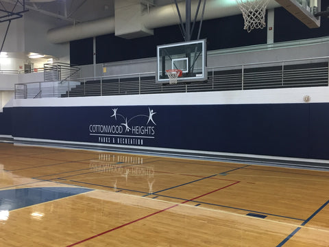 High School Basketball Wall Padding Navy Blue 