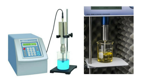 A Qsonica Q500 Sonicator and a BioLogics 3000MP Ultrasonic Homogenizer.