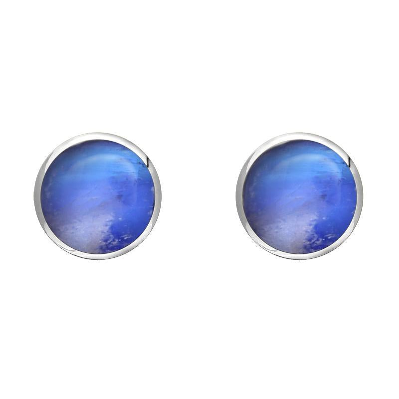 Sterling Silver Moonstone 8mm Classic Large Round Stud Earrings