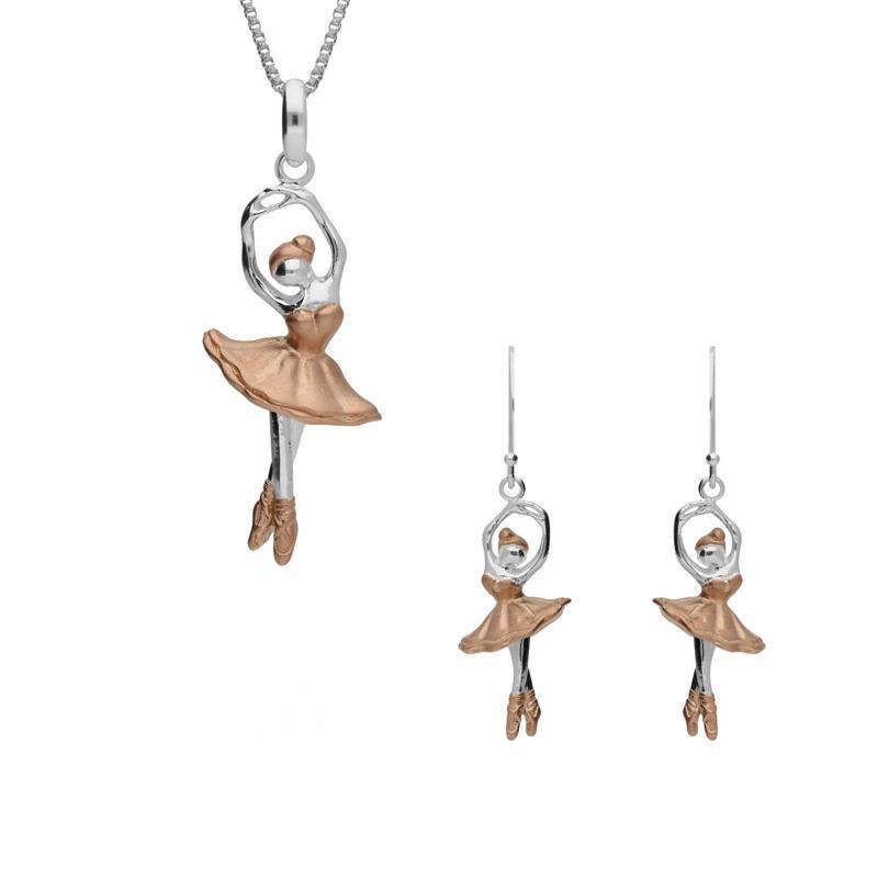 Rose Gold Plated Sterling Silver Ballerina Two Piece Set