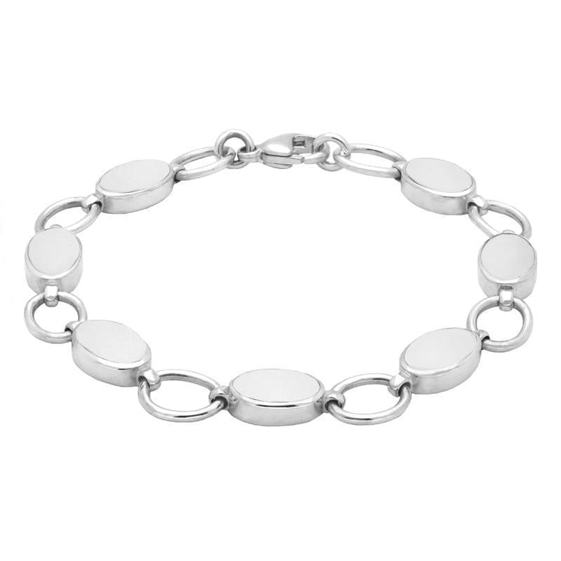 Sterling Silver Bauxite Oval Ring Bracelet