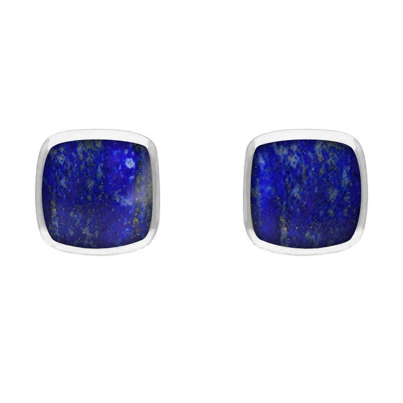 Sterling Silver Lapis Lazuli Dinky Cushion Stud Earrings