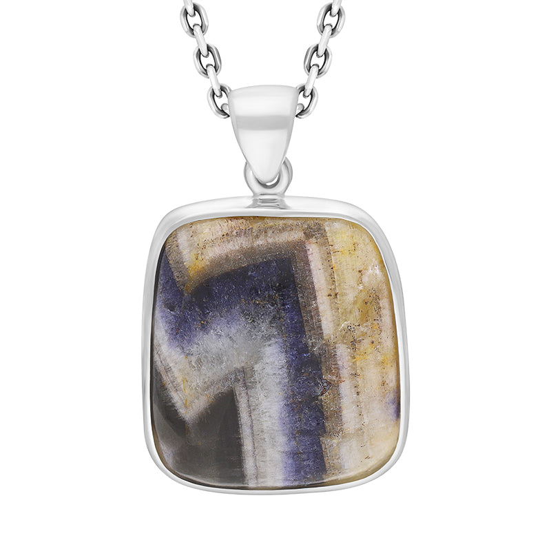 Sterling Silver Blue John Abstract Necklace D