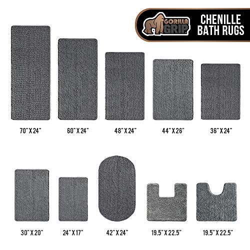 Gorilla Grip Original Luxury Chenille Bathroom Rug Mat Extra Soft And Ab 24X17 