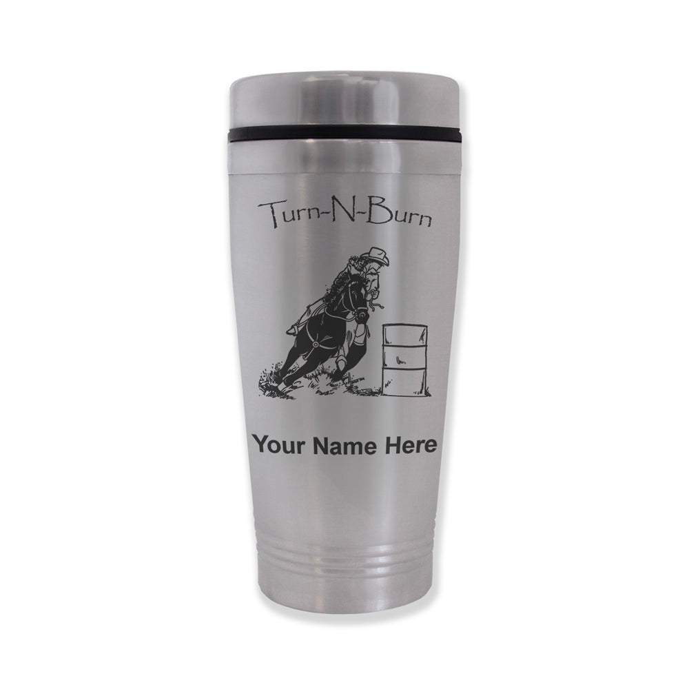 スマートスクラブス LaserGram 16oz Commuter Mug, Barrel Racer Turn N Burn,  Personalized Engraving Included