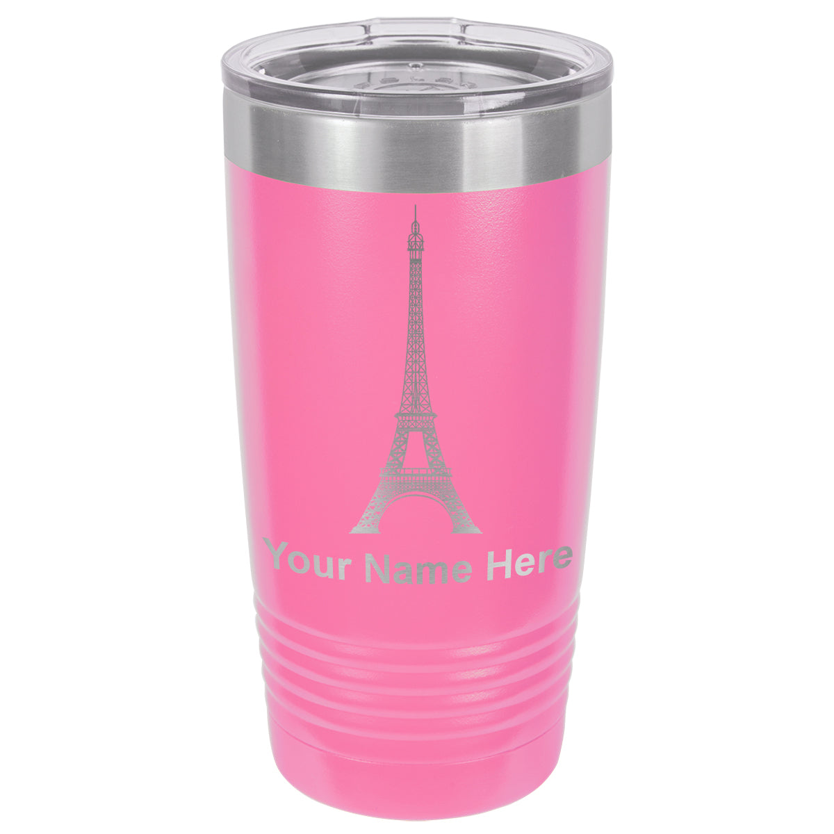 20oz Vacuum Insulated Tumbler Mug, Eiffel Tower, Personalized Engraving Included