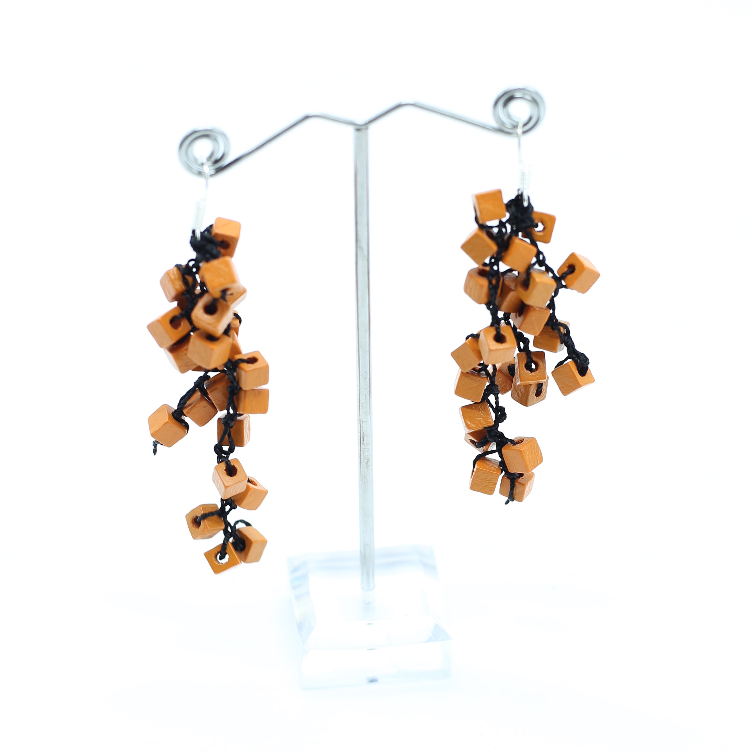 Jianhui London Earrings, Cubes, Camel