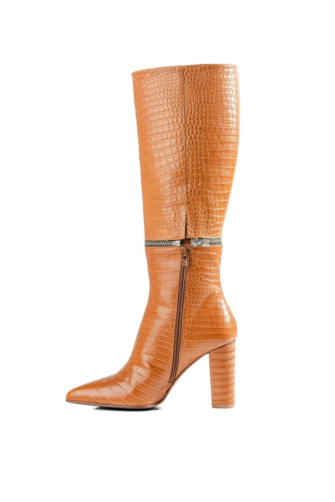 Botas de mujer intercambiables DEJÀ VU CAMEL | Zipper-Boots