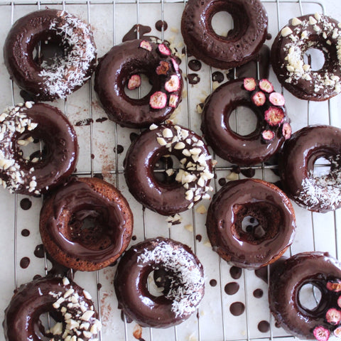 Cacao & Shroom Donuts - gluten free, refined sugar free