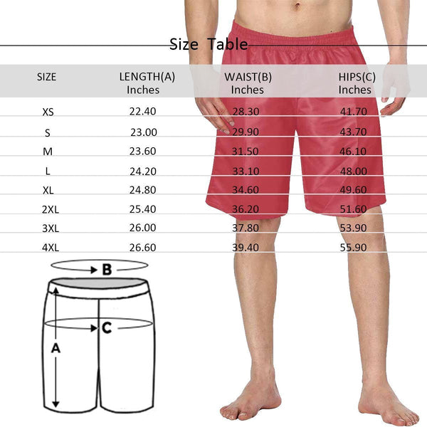 Face Swim Trunks Custom Face Swim Trunks Mens Swim Trunks with Pictures - American Flag with Face