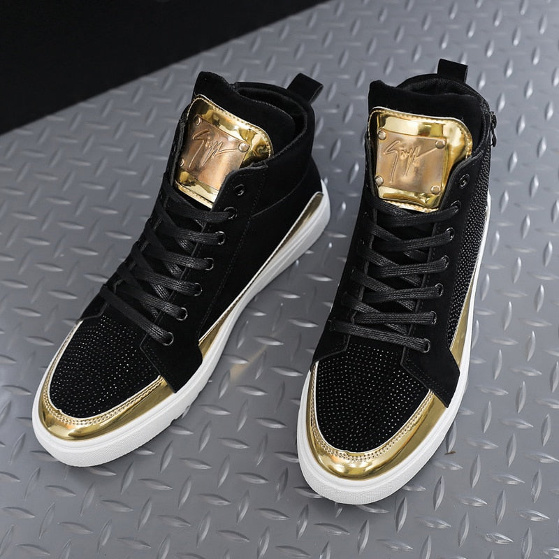 Men Zipper Flat Casual Sneakers Shoes Men Designer